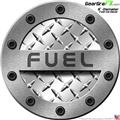 6 inch Diamond Plate 01 Racing Fuel Lid Decal