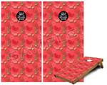 Cornhole Game Board Vinyl Skin Wrap Kit - Premium Laminated - Crabs and Shells Coral fits 24x48 game boards (GAMEBOARDS NOT INCLUDED)