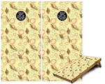 Cornhole Game Board Vinyl Skin Wrap Kit - Premium Laminated - Sea Shells 02 Yellow Sunshine fits 24x48 game boards (GAMEBOARDS NOT INCLUDED)