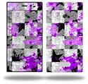 Purple Checker Skull Splatter - Decal Style Skin (fits Nokia Lumia 928)