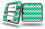 Kearas Daisies Stripe Sea Foam - Decal Style Vinyl Skin fits Nintendo 2DS - 2DS NOT INCLUDED