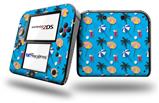 Beach Party Umbrellas Blue Medium - Decal Style Vinyl Skin fits Nintendo 2DS - 2DS NOT INCLUDED