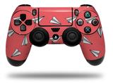 WraptorSkinz Skin compatible with Sony PS4 Dualshock Controller PlayStation 4 Original Slim and Pro Paper Planes Coral (CONTROLLER NOT INCLUDED)