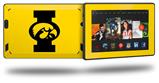 Iowa Hawkeyes Tigerhawk Oval 02 Black on Gold - Decal Style Skin fits 2013 Amazon Kindle Fire HD 7 inch