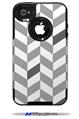 Chevrons Gray And Charcoal - Decal Style Vinyl Skin fits Otterbox Commuter iPhone4/4s Case (CASE SOLD SEPARATELY)