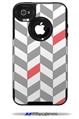 Chevrons Gray And Coral - Decal Style Vinyl Skin fits Otterbox Commuter iPhone4/4s Case (CASE SOLD SEPARATELY)
