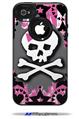 Pink Bow Skull - Decal Style Vinyl Skin fits Otterbox Commuter iPhone4/4s Case (CASE SOLD SEPARATELY)