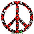 Goth Punk Skulls - Peace Sign Car Window Decal 6 x 6 inches