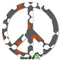 Locknodes 04 Burnt Orange - Peace Sign Car Window Decal 6 x 6 inches