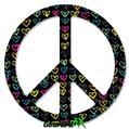 Kearas Hearts Black - Peace Sign Car Window Decal 6 x 6 inches