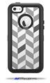 Chevrons Gray And Charcoal - Decal Style Vinyl Skin fits Otterbox Defender iPhone 5C Case (CASE SOLD SEPARATELY)
