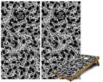 Cornhole Game Board Vinyl Skin Wrap Kit - Scattered Skulls Black fits 24x48 game boards (GAMEBOARDS NOT INCLUDED)