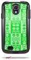Skull And Crossbones Pattern Green - Decal Style Vinyl Skin fits Otterbox Commuter Case for Samsung Galaxy S4 (CASE SOLD SEPARATELY)