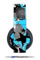 Vinyl Decal Skin Wrap compatible with Original Sony PlayStation 4 Gold Wireless Headphones SceneKid Blue (PS4 HEADPHONES  NOT INCLUDED)