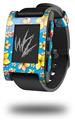 Beach Flowers Blue Medium - Decal Style Skin fits original Pebble Smart Watch (WATCH SOLD SEPARATELY)