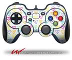 Kearas Hearts White - Decal Style Skin fits Logitech F310 Gamepad Controller (CONTROLLER SOLD SEPARATELY)