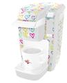 Decal Style Vinyl Skin compatible with Keurig K10 / K15 Mini Plus Coffee Makers Kearas Hearts White (KEURIG NOT INCLUDED)