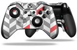 Chevrons Gray And Coral - Decal Style Skin fits Microsoft XBOX One ELITE Wireless Controller