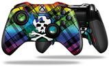 Rainbow Plaid Skull - Decal Style Skin fits Microsoft XBOX One ELITE Wireless Controller