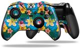 Beach Flowers 02 Blue Medium - Decal Style Skin fits Microsoft XBOX One ELITE Wireless Controller