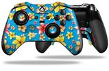 Beach Flowers Blue Medium - Decal Style Skin fits Microsoft XBOX One ELITE Wireless Controller