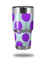 Skin Decal Wrap for Yeti Tumbler Rambler 30 oz Kearas Polka Dots Purple And Blue (TUMBLER NOT INCLUDED)