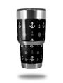 Skin Decal Wrap for Yeti Tumbler Rambler 30 oz Nautical Anchors Away 02 Black (TUMBLER NOT INCLUDED)