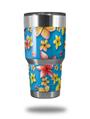 Skin Decal Wrap for Yeti Tumbler Rambler 30 oz Beach Flowers Blue Medium (TUMBLER NOT INCLUDED)