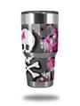 Skin Decal Wrap for Yeti Tumbler Rambler 30 oz Girly Pink Bow Skull (TUMBLER NOT INCLUDED)