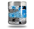 Skin Decal Wrap for Yeti Rambler Lowball - Checker Skull Splatter Blue