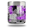 Skin Decal Wrap for Yeti Rambler Lowball - Purple Checker Skull Splatter