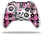 WraptorSkinz Decal Skin Wrap Set works with 2016 and newer XBOX One S / X Controller Pink Bow Skull (CONTROLLER NOT INCLUDED)