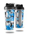 Decal Style Skin Wrap works with Blender Bottle 28oz Checker Skull Splatter Blue (BOTTLE NOT INCLUDED)