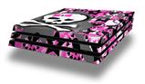 Vinyl Decal Skin Wrap compatible with Sony PlayStation 4 Pro Console Pink Bow Skull (PS4 NOT INCLUDED)