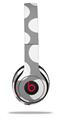 WraptorSkinz Skin Decal Wrap compatible with Beats Solo 2 and Solo 3 Wireless Headphones Kearas Polka Dots Whtie On Gray (HEADPHONES NOT INCLUDED)