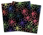 WraptorSkinz Vinyl Craft Cutter Designer 12x12 Sheets Kearas Flowers on Black - 2 Pack