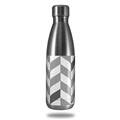 Skin Decal Wrap for RTIC Water Bottle 17oz Chevrons Gray And Charcoal (BOTTLE NOT INCLUDED)
