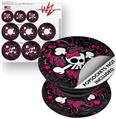 Decal Style Vinyl Skin Wrap 3 Pack for PopSockets Girly Skull Bones (POPSOCKET NOT INCLUDED)