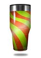 Skin Decal Wrap for Walmart Ozark Trail Tumblers 40oz - Two Tone Waves Neon Green Orange (TUMBLER NOT INCLUDED)