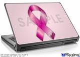 Laptop Skin (Large) - Hope Breast Cancer Pink Ribbon on Pink