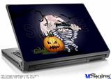 Laptop Skin (Large) - Halloween Jack O Lantern Pumpkin Bats and Zombie Mummy