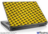 Laptop Skin (Large) - Iowa Hawkeyes Tigerhawk Tiled 06 Black on Gold