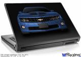 Laptop Skin (Large) - 2010 Chevy Camaro Aqua - Black Stripes on Black