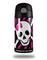 Skin Decal Wrap for Thermos Funtainer 12oz Bottle Pink Zebra Skull (BOTTLE NOT INCLUDED) by WraptorSkinz