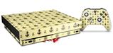 Skin Wrap for XBOX One X Console and Controller Nautical Anchors Away 02 Yellow Sunshine