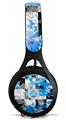 WraptorSkinz Skin Decal Wrap compatible with Beats EP Headphones Checker Skull Splatter Blue Skin Only HEADPHONES NOT INCLUDED