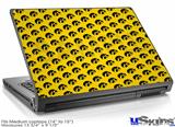 Laptop Skin (Medium) - Iowa Hawkeyes Tigerhawk Tiled 06 Black on Gold