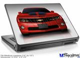 Laptop Skin (Medium) - 2010 Chevy Camaro Victory Red - Black Stripes