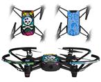 Skin Decal Wrap 2 Pack for DJI Ryze Tello Drone Rainbow Plaid Skull DRONE NOT INCLUDED