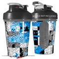 Decal Style Skin Wrap works with Blender Bottle 20oz Checker Skull Splatter Blue (BOTTLE NOT INCLUDED)